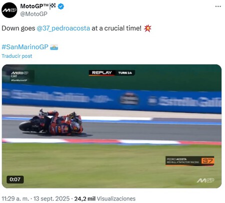 Pedro Acosta Misano Motogp 2025