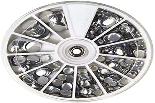 RAYHER 38642606 Rivets, Strass größenmix 3–10 mm-boîte de Rangement - 560 (Argent)