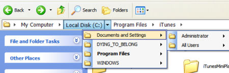 QT AdressBar, la barra de direcciones del Explorer de Vista en Windows XP