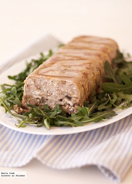 Terrina de carne, champiñones y nueces. Receta