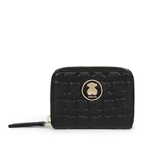 TOUS Monedero Mediano de Piel en color Negro, Para Mujer, Colección Sherton