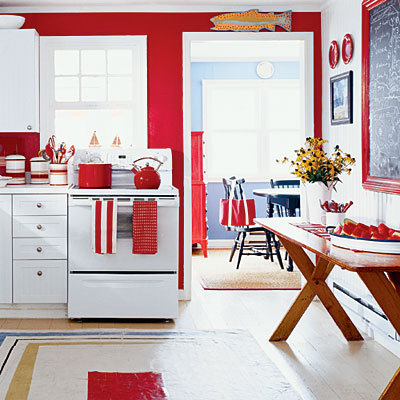 Decorar en rojo y blanco Decoración mueble cocina Rojos de