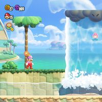 Natación bajo las nubes atormentadas al 100% en Super Mario Bros. Wonder