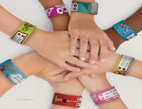 Pulseras identificativas para escribir nombre, teléfono y otros datos del niño 