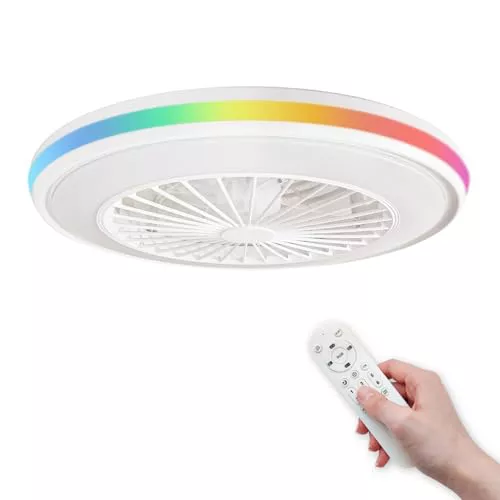 LED ATOMANT Ventilador Techo con Luz LED Ø50cm 63W CCT y RGB Regulable