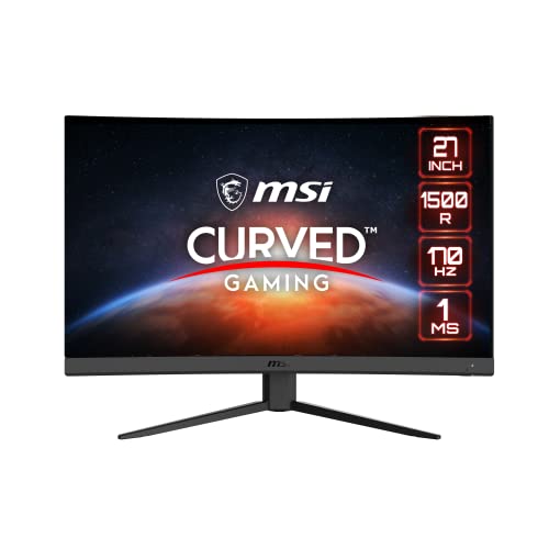MSI G27CQ4 E2 - Monitor Gaming Curvo 27", WQHD, 170 Hz (2560x1440, VA, Curvatura 1500R, 16:9, 1 ms, AMD Freesync Premium, Frameless, HDR Ready, Compatible con consolas FHD a 120Hz)