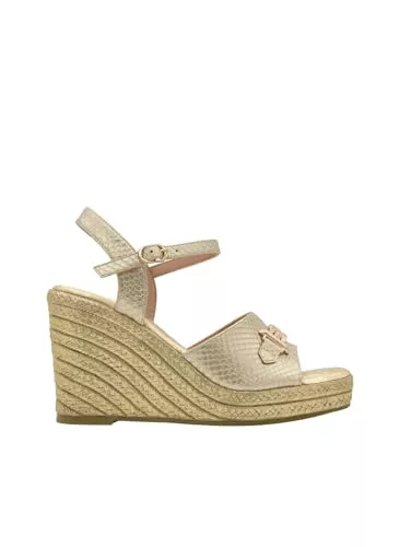 Azarey SANDALIA CUÑA DORADA HEBILLA DORADA - (Talla 36)