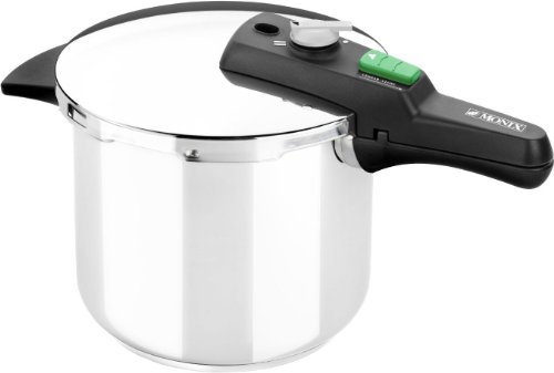 MONIX Quick Olla Express de 6 Litros, 22 cm de Diámetro, Fabricada en Acero Inoxidable, con Triple Sistema de Seguridad y 2 Niveles de Presión, Apta para Todo Tipo de Cocinas
