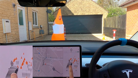 ¿Cono o persona? Esto muestra el sistema de visualización de Tesla si salimos disfrazados delante del coche