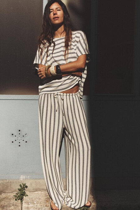 Pantalon Tejido Rustico Rayas