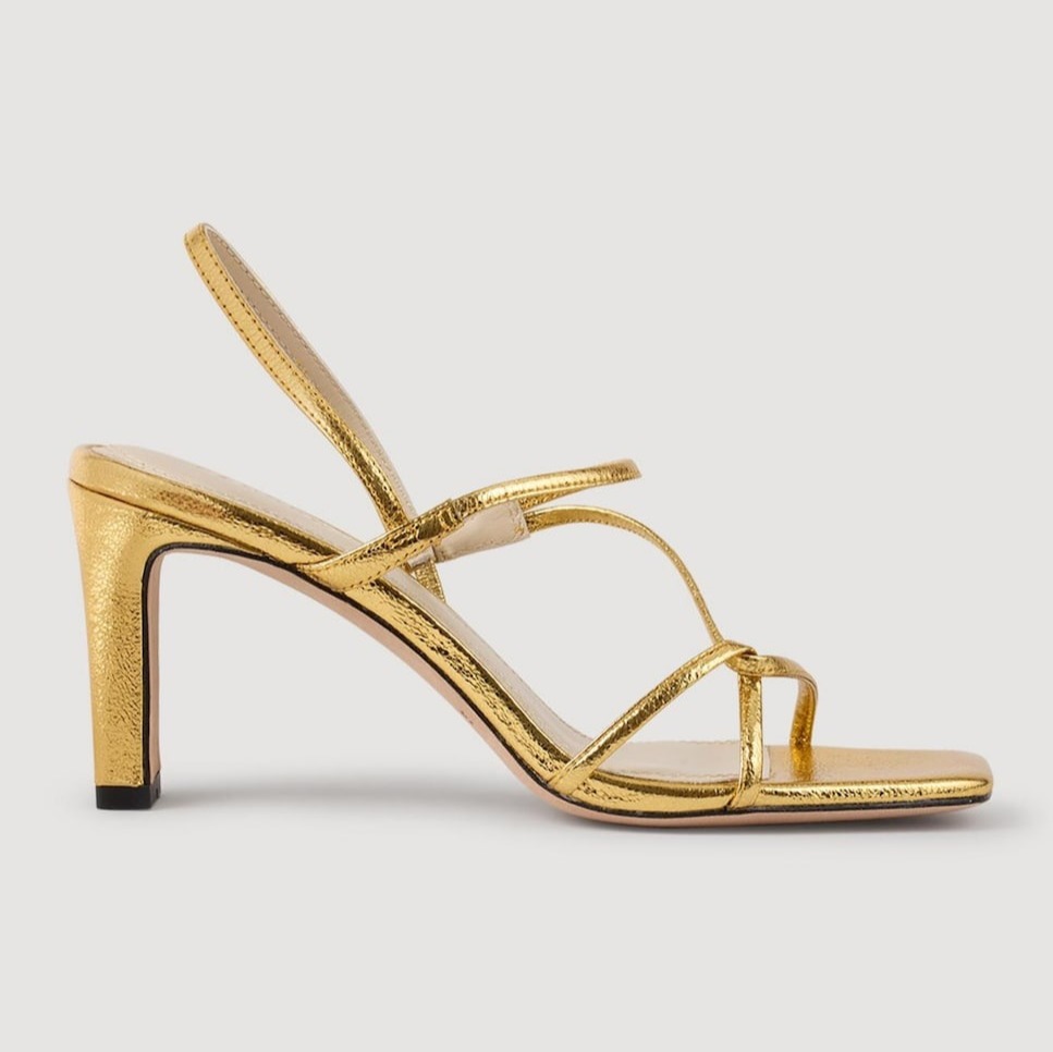 Sandro - Sandalias de mujer de piel repujada.