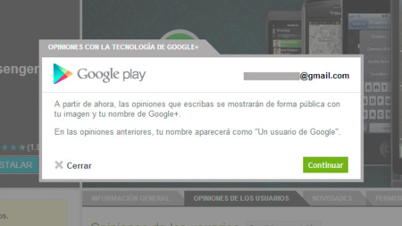Las opiniones que se publiquen en Google Play aparecerán con el nombre y la foto que tiene el usuario en Google+