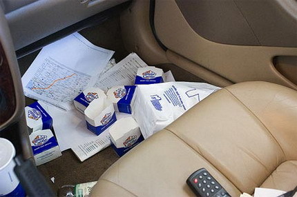 Interior coche sucio