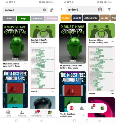 Pinterest Lite と Pinterest