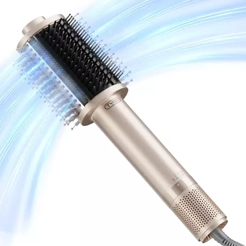 TYMO Cepillo Secador de Pelo, Cepillo Ligero de Aire Caliente para Secador y Voluminizador en Uno, 5 en 1 Peine Eléctrico con Motor Turbo, Secado Rápido y Suave, Alisar, Rizar, Crear Volumen