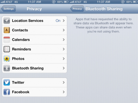 Bluetooth Sharing, la nueva incorporación de iOS 6