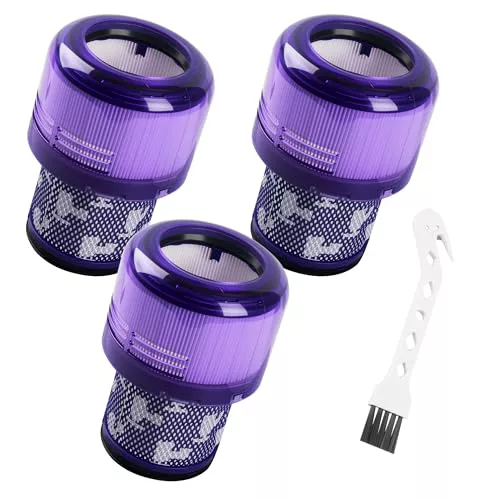 3 Piezas Filtro para Dyson V11,Filtro para Dyson V15 V11 SV14 SV17SV22 Detect Animal Absolute Extra Pro Torque Drive Vacuum,Con un cepillo de limpieza，Reemplazo de filtro de aspiradora #970013-02