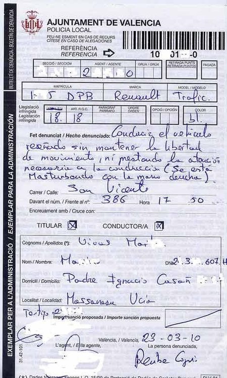 Multa por masturbacion