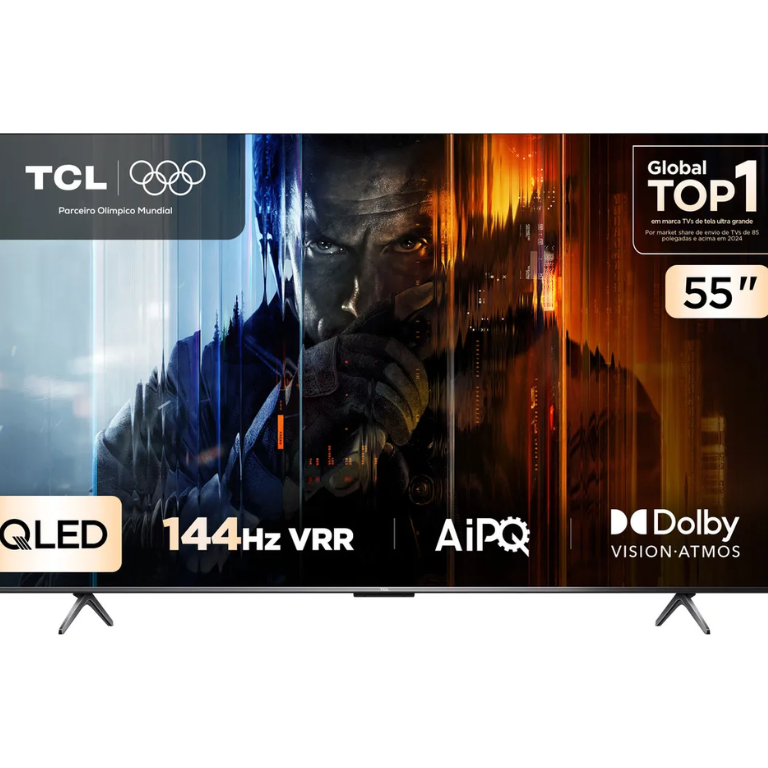 Smart TV TCL 55 Polegadas QLED 4K P8K WiFi Bluetooth Google TV 144Hz HDR10+ Dolby Atmos Vision 55P8K

