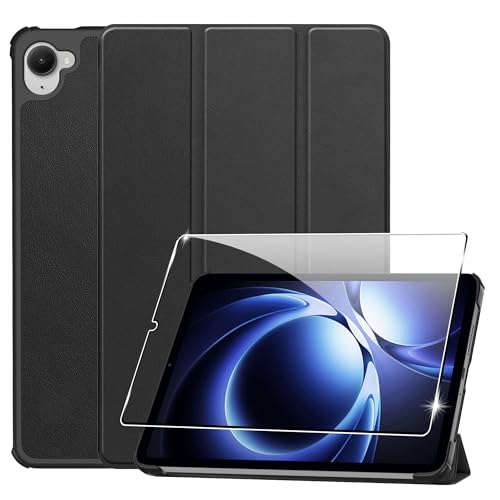 CAUHENYEE Funda para Xiaomi Pad Mini 8.8" Carcasa, Funda Protectora para Tableta con 1 Protector de Pantalla, Función de Soporte Vertical - Negro
