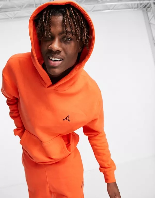 Sudadera naranja con capucha y logo bordado Jumpman de Nike Jordan
