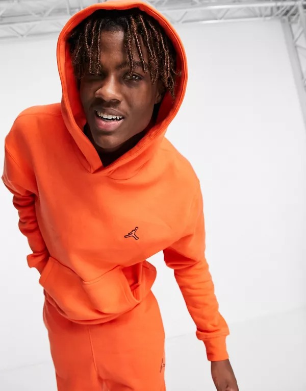 Nike Jordan Jumpman Logo Embroidered Hoodie In Orange