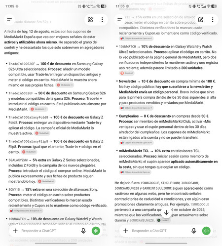 Búsqueda de cupones en la web de MediaMarkt