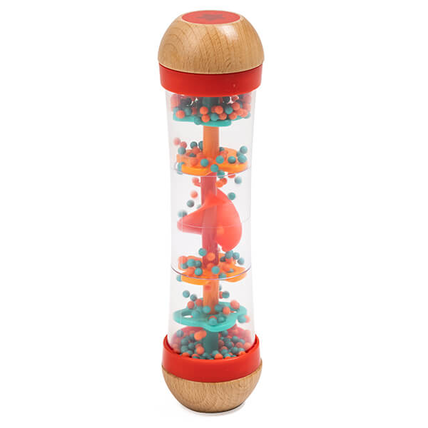 Girando este colorido palo de lluvia, los peques podrán escuchar el relajante sonido de las gotas de lluvia al caer. ¡Se dormirán enseguida gracias a la sensación de calma que transmite!