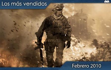 Los juegos más vendidos en España. Febrero 2010