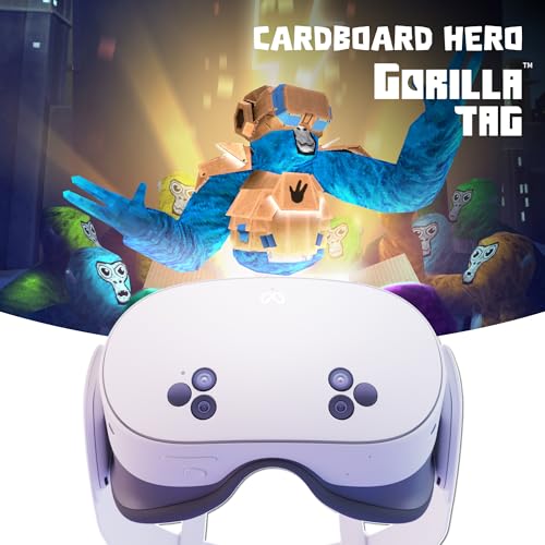 Meta Quest 3S (128 GB) — Sumérgete en la Realidad Mixta — Pack Gorilla Tag Cardboard Hero — Solo en Amazon