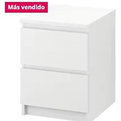 MAL, cómoda de 2 cajones, blanco, 40x55 cm