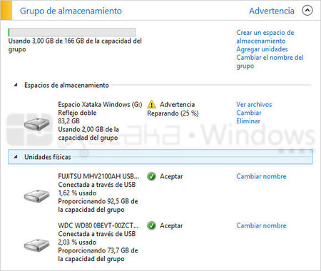 Reparación automática en dos pasos del grupo de almacenamiento