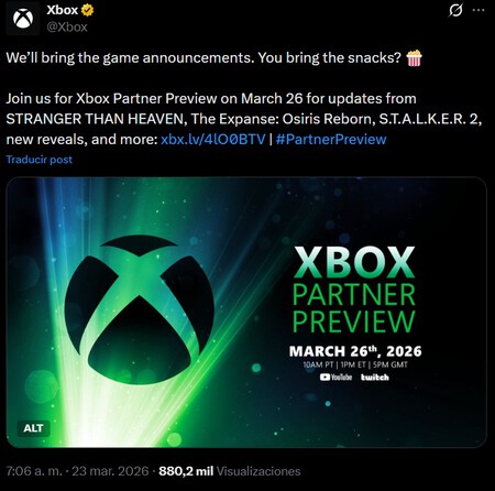 Xbox Directo Transmision Horarios Mexico