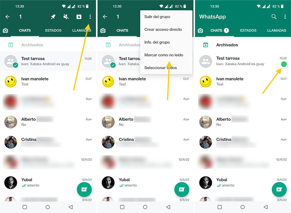 Why does a green dot or appear in a WhatsApp chat?