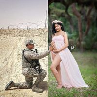 Consiguen aparecer juntos en una sesión de fotos del embarazo pese a la distancia