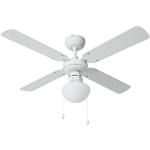 Bestron Ventilador de Techo con lámpara, 102 cm, 50 W, Blanco/Arce