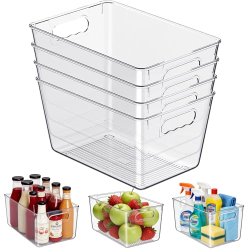 KJIXYUNG Organizador Nevera, Organizadores para la Despensa, Organizador Frigorifico para la Cocina, Refrigerador, Encimeras y Armarios (Paquete de 4, L(30x20x15CM))