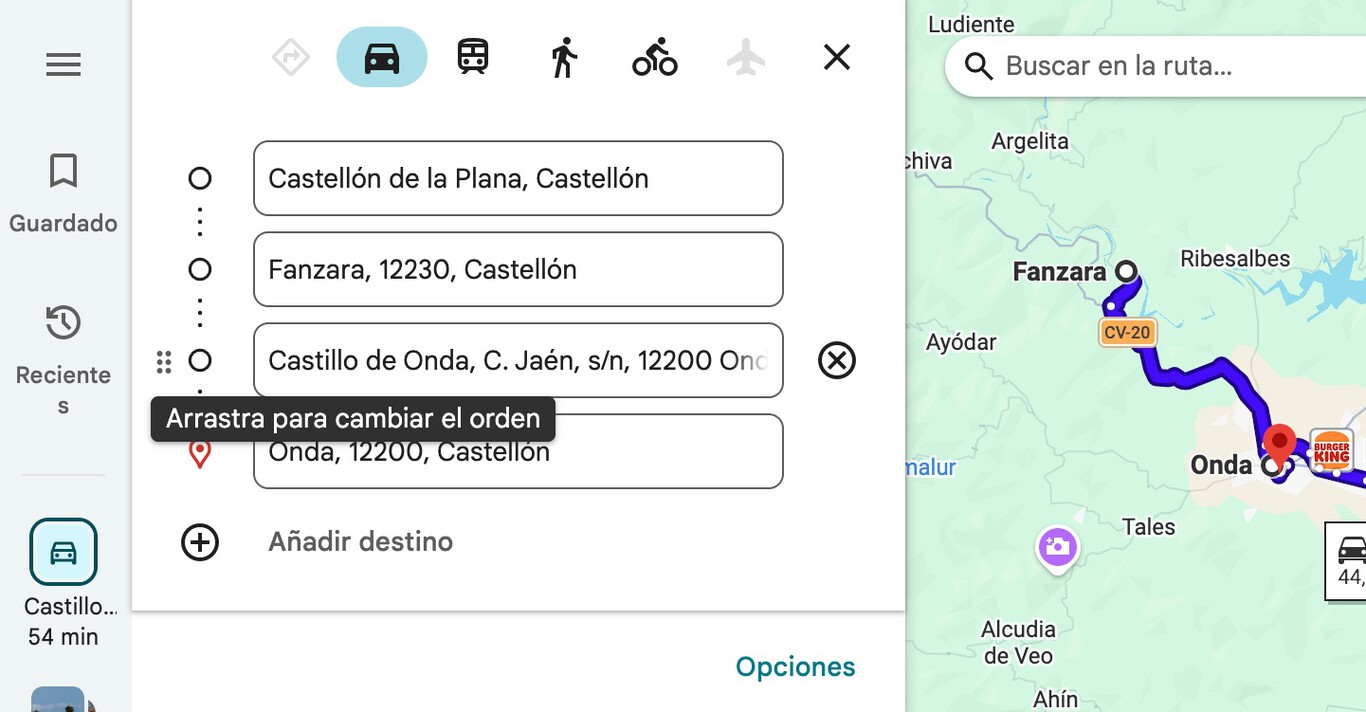Como hacer una ruta en Google Maps con varias paradas y compartirla después