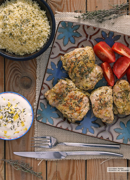 Contramuslos de pollo al aroma de Oriente Medio. Receta sabrosísima y fácil