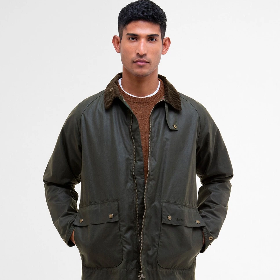 Barbour - Chaqueta encerada y forro tartan.