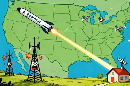 Conexión por satélite fibra y FWA en EEUU