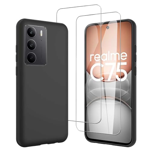 JDXHFF Funda Compatible con Realme C75 4G (6.72") con 2 Piezas Vidrio Templado 