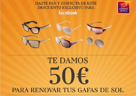 Consigue 50 euros para unas gafas de sol en General Optica