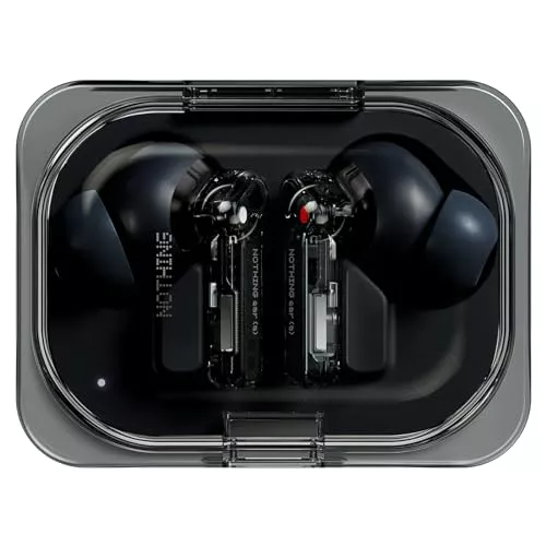 Nothing Ear (a) Auriculares inalambricos Bluetooth con Integración de ChatGPT, Cancelación de Ruido Activa, Algoritmo de Mejora de Graves y hasta 42,5 Horas de reproducción - Negro