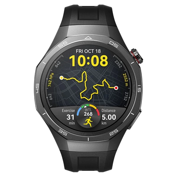 Smartwatch - Huawei Watch GT5 Pro 46mm, Llamadas BT, Respuesta con Teclado, 14 días batería, Compatible iOS/Android, Correa Fluoroelastómero Negro