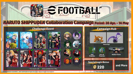 Efootbal Colaboracion Naruto Jugadores