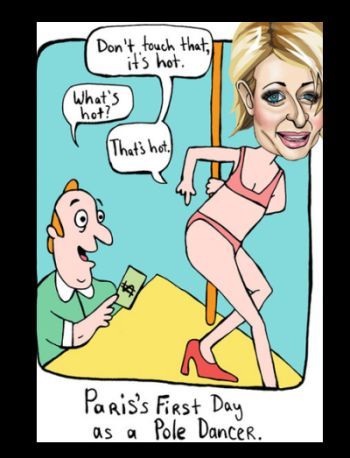 Paris Hilton en una postal