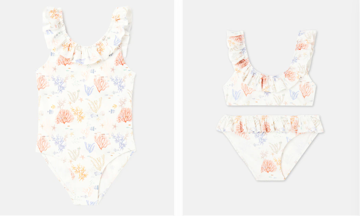 BAñadores de niña de corales