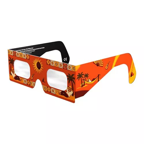Gafas Eclipse Solar Homologadas ISO 12312-2 CE EPI | Lentes para Eclipse Solar | Fabricante Europeo Reconocido AAS | Eclipse Total España 2026 | Fiesta | Pack de 1