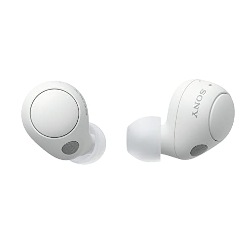 Sony WF-C700N Auriculares Inalámbricos, Bluetooth, Cancelación de Ruido (Pequeños, Ligeros y con conexión multipunto, IPX4, hasta 20hr de Autonomía, Carga Rápida, iOS & Android) Blanco